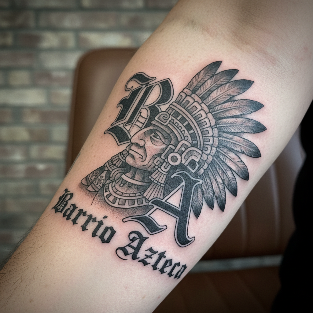 Barrio Azteca — 'BA' / Aztec Warrior
