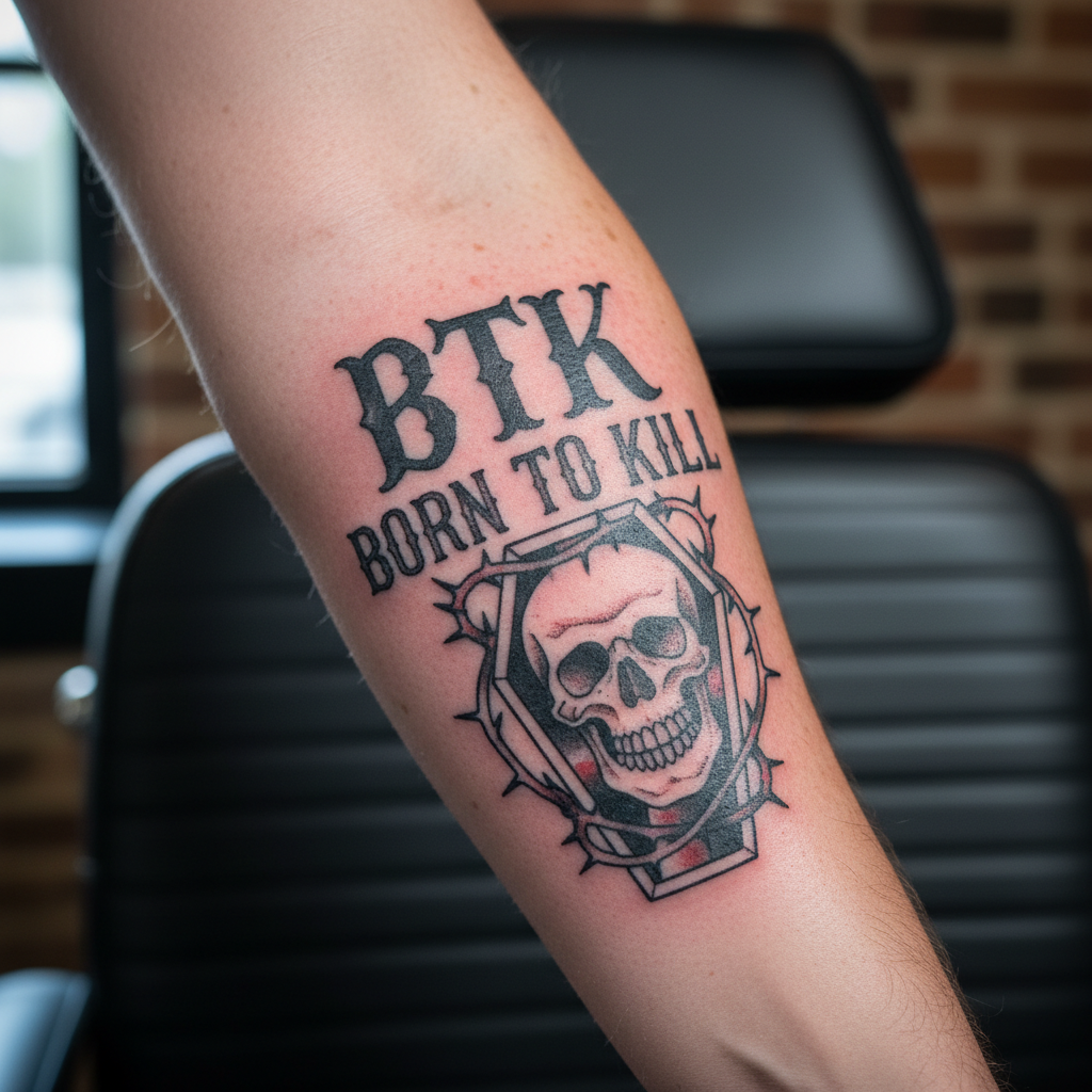 Born to Kill — 'BTK' Lettering