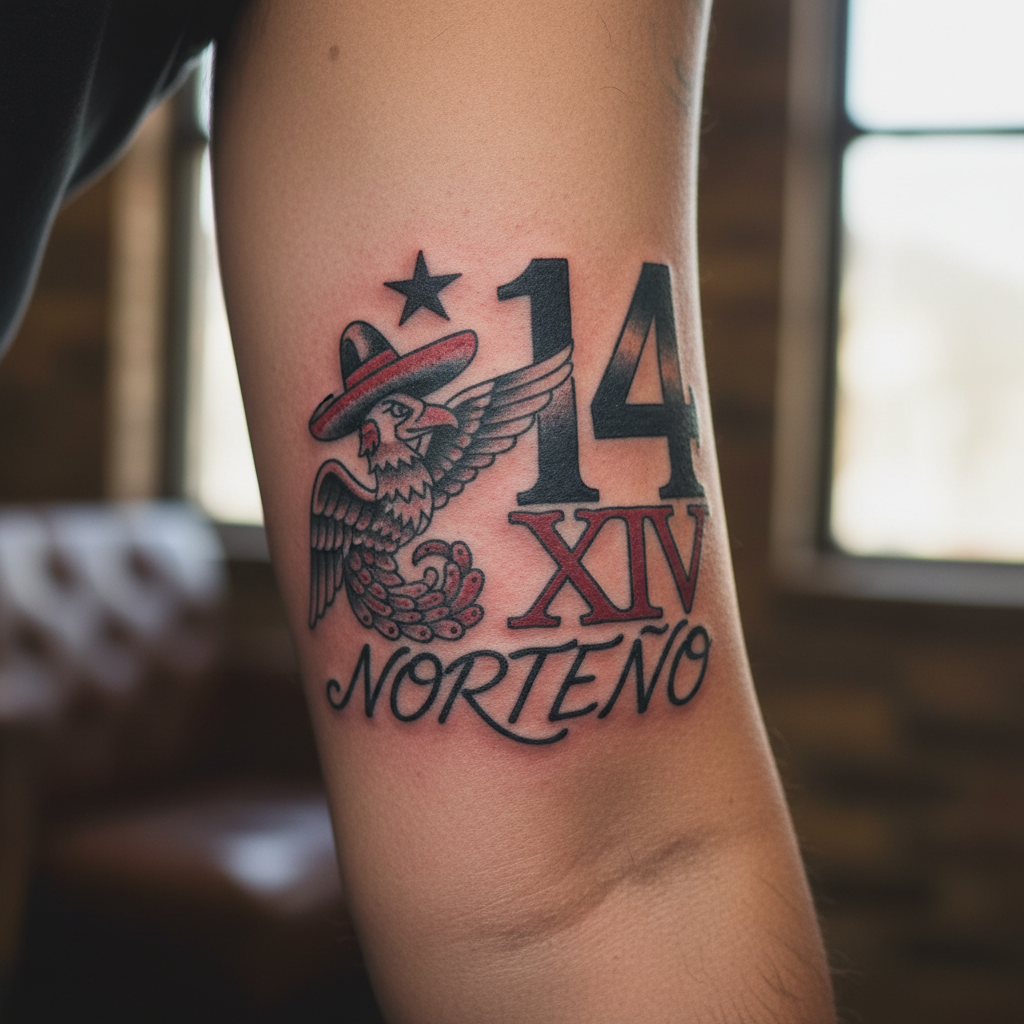 Norteños — '14', 'XIV', and the Huelga Bird