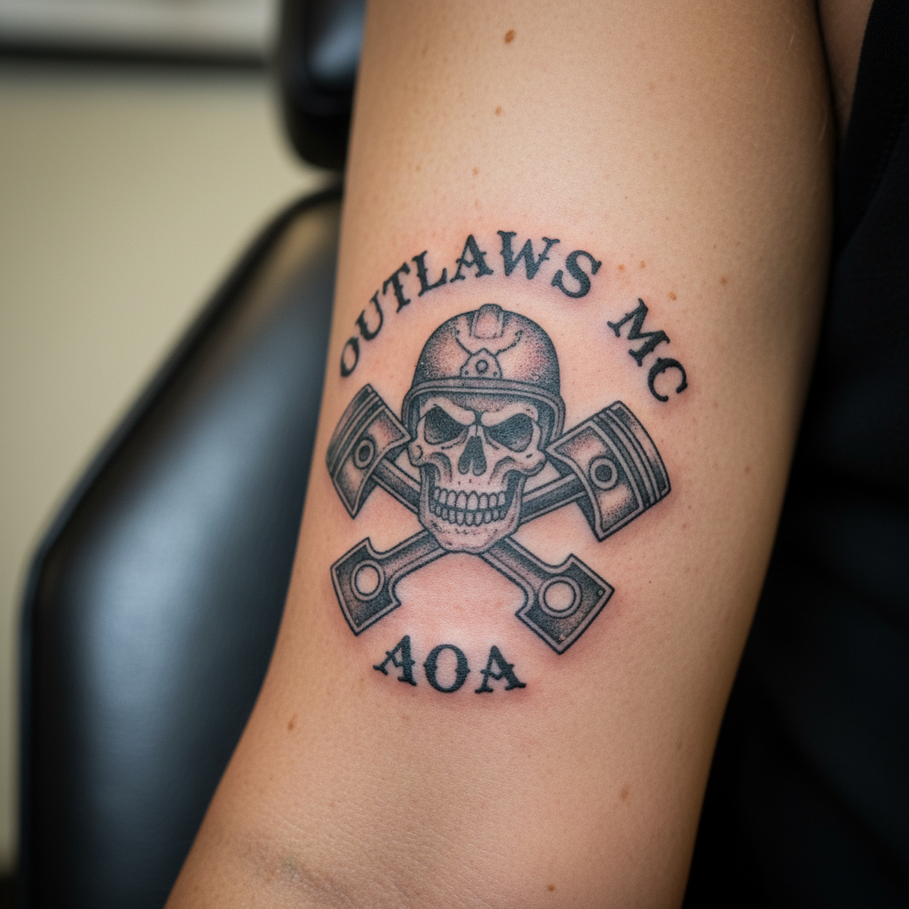 Outlaws MC — 'Charlie' Skull-and-Pistons
