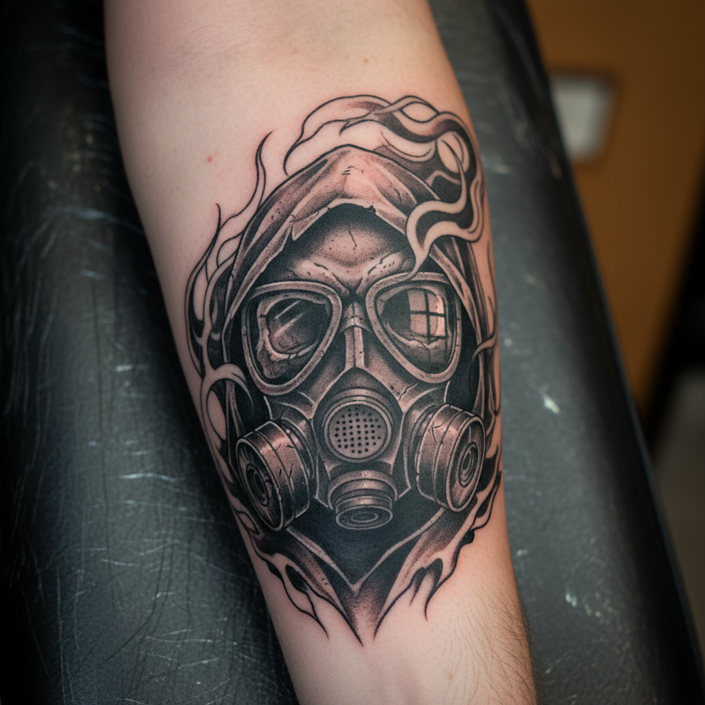 Tren de Aragua — Skull with Gas Mask