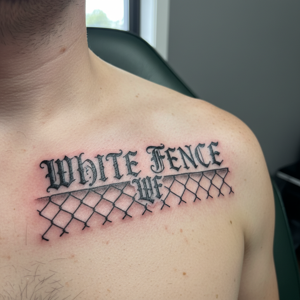 White Fence — 'WF' / 'White Fence' Lettering